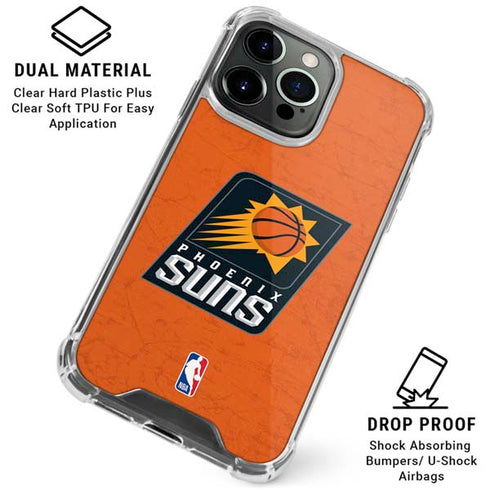 NBA Phoenix Suns Distressed iPhone 15 Pro Clear Case
